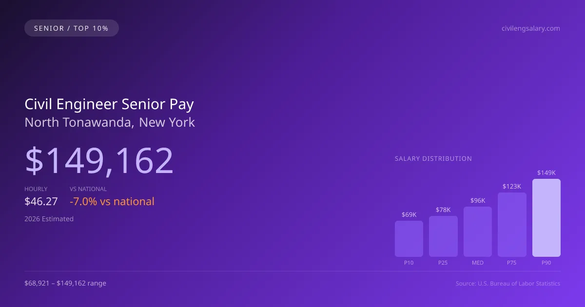Civil Engineer Senior Salary in North Tonawanda, NY — 2026 est., based on 2025 BLS